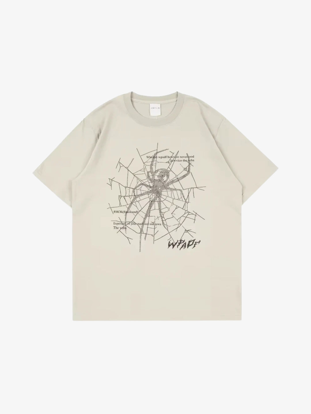T-shirt Graphique Y2K Spider Web Arxen - flat face coloris Beige