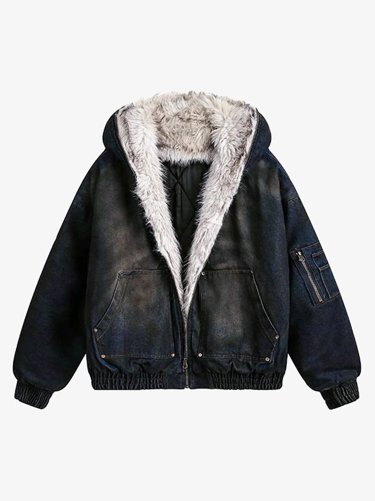 Faux fur lined jacket Frostor — Streetwear Y2K Winter Luxury Oversize – ALYXEN