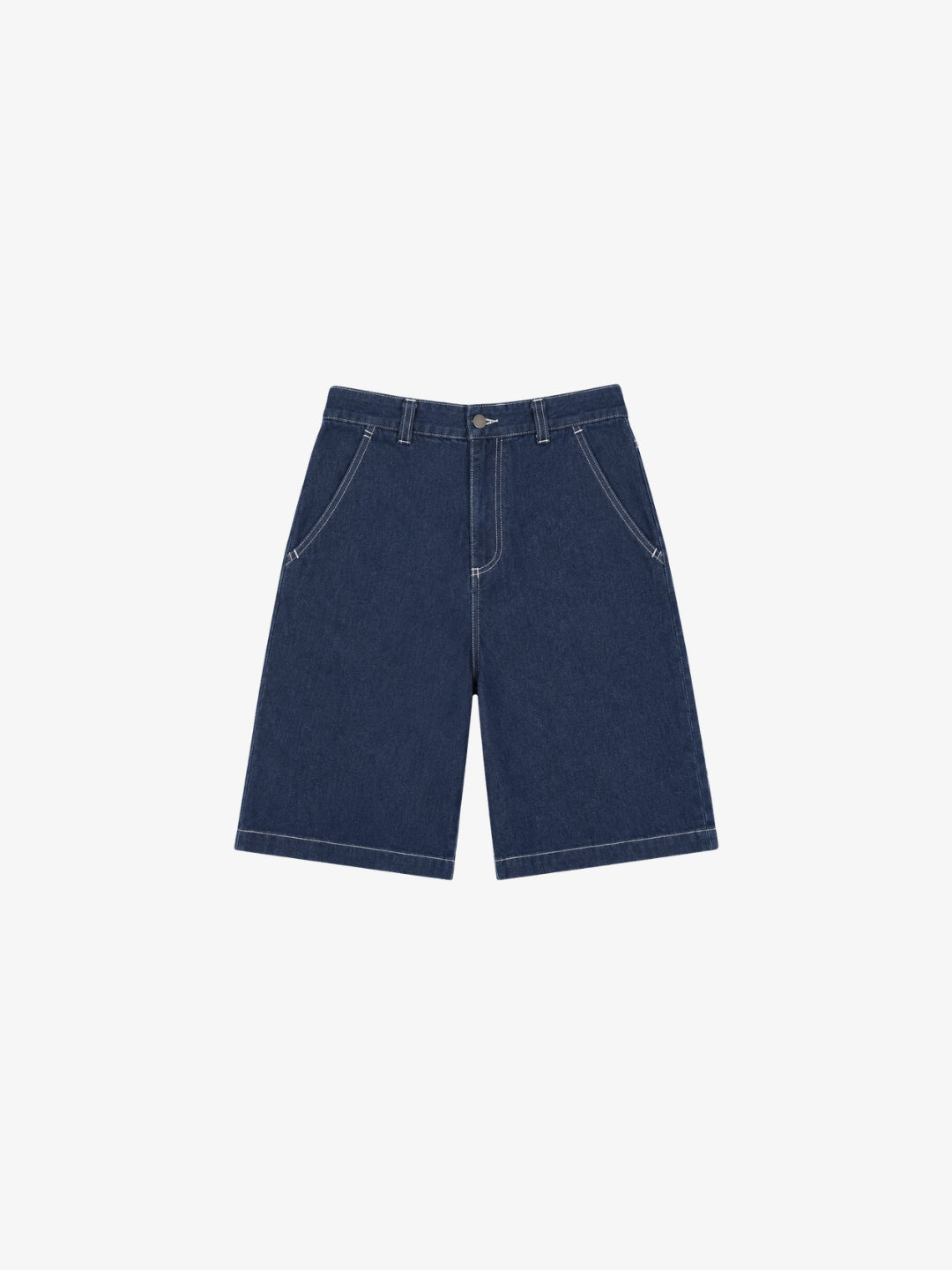 Jorts graffiti blanc indigo vue de face sur fond blanc