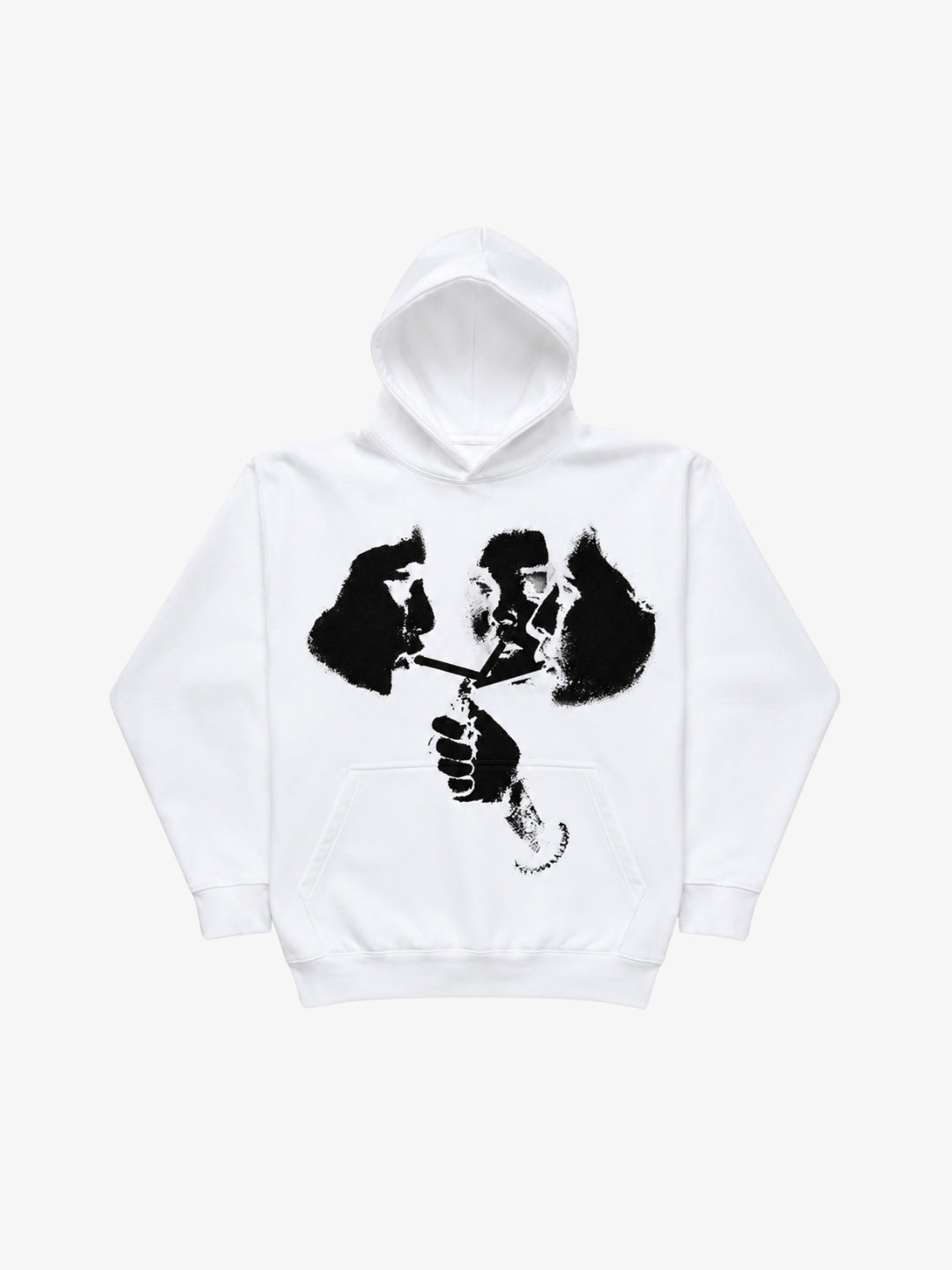 White graphic hoodie Y2K front view