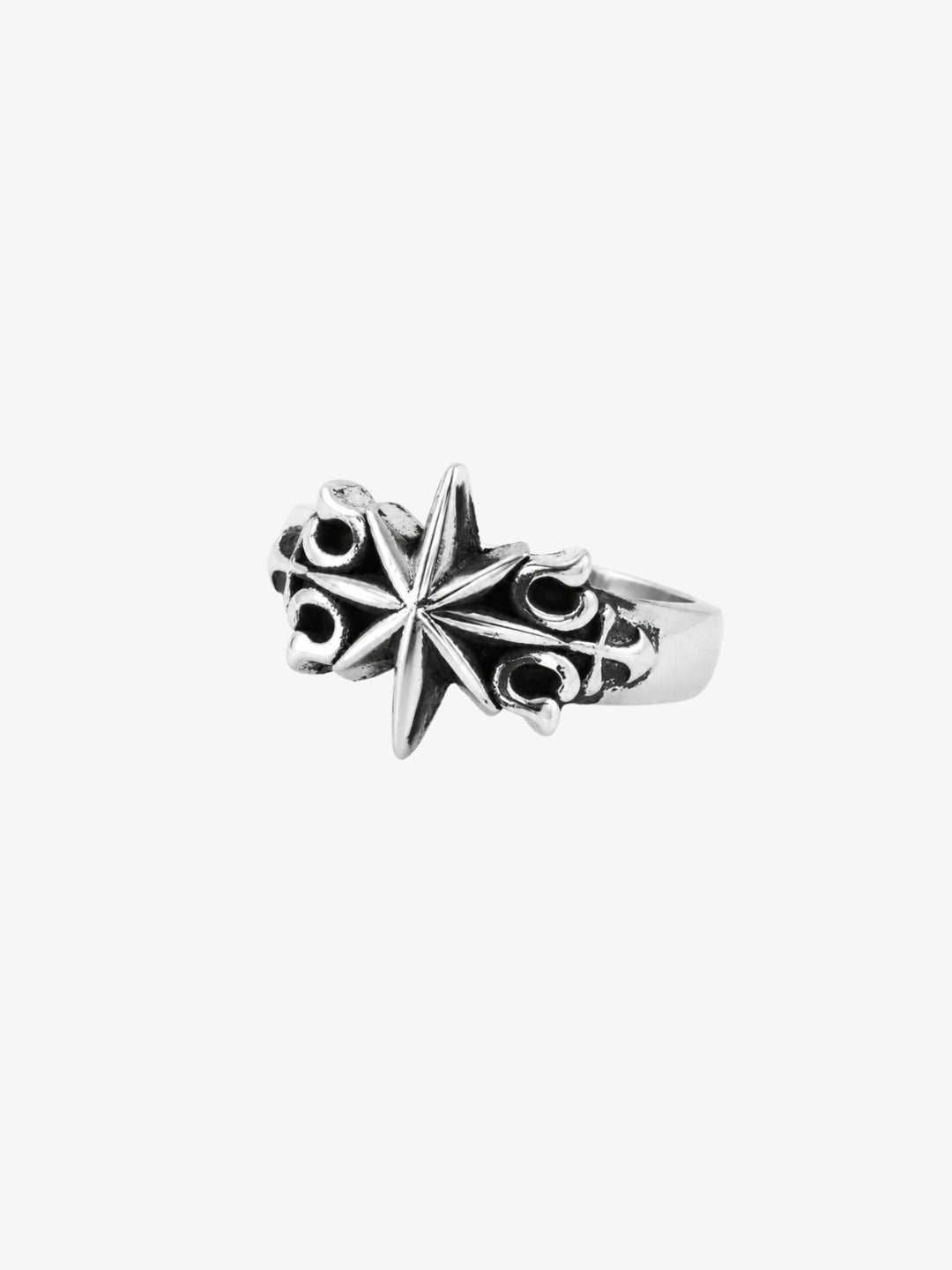 Silver Y2K ring star motifs product view